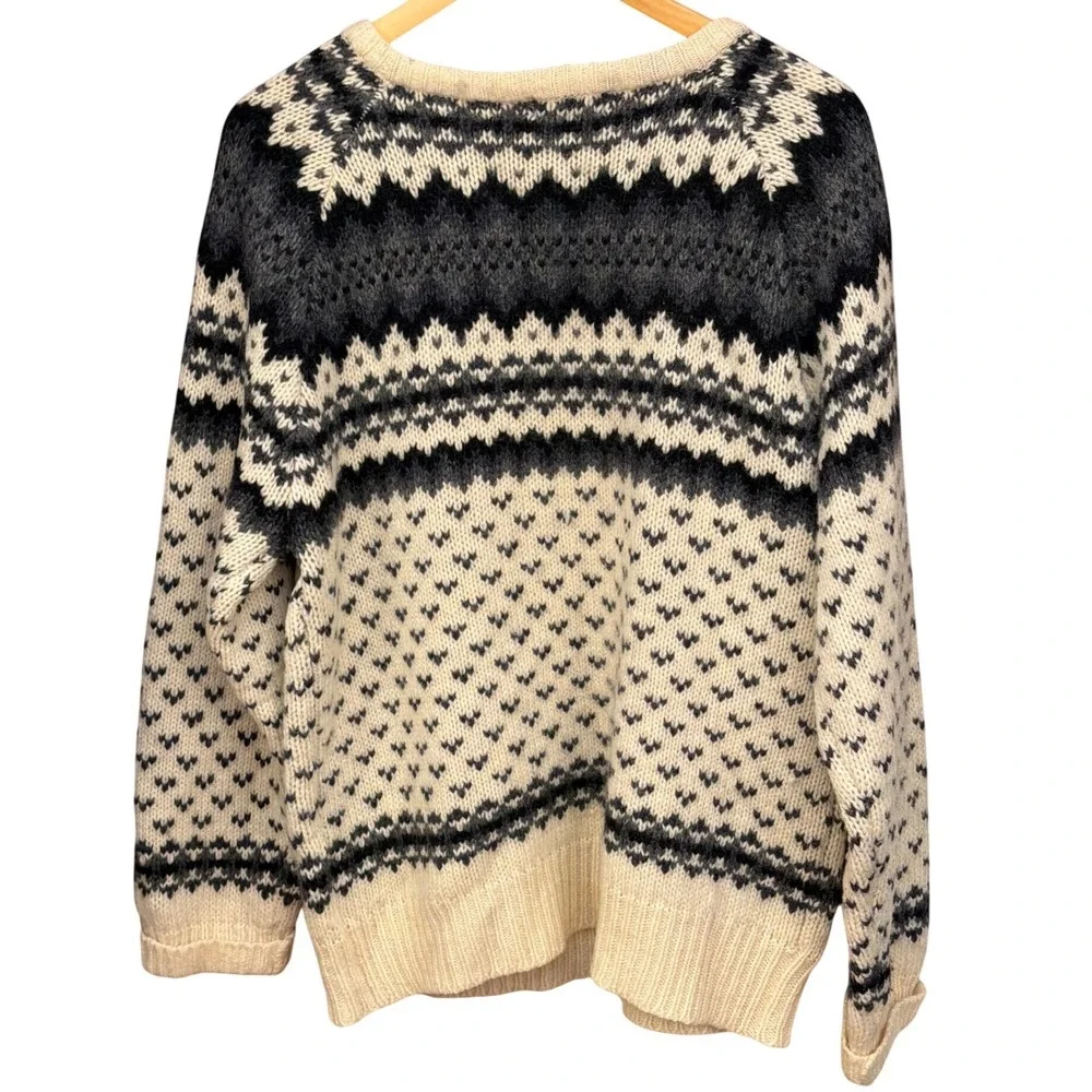 Vintage Savile Row Wool Sweater Fair Isle Cabin Core Dark Academia Nordic